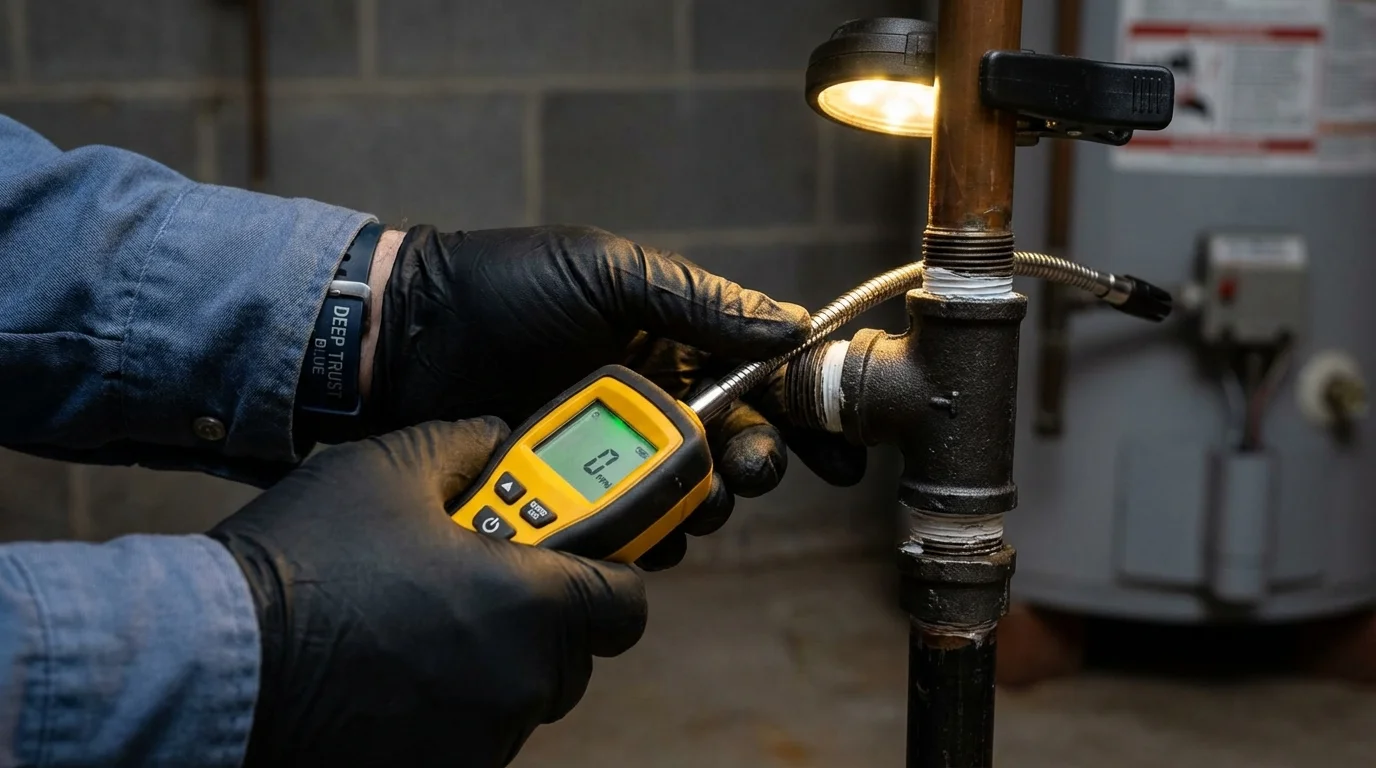 Gas leak detection with electronic sniffer by Johns Plumbing LLC in Stephens City