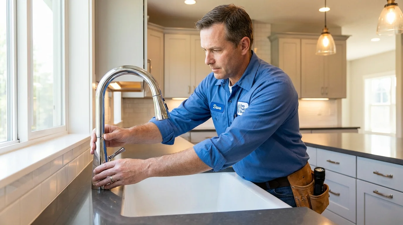 Kitchen faucet installation by Johns Plumbing LLC in Stephens City